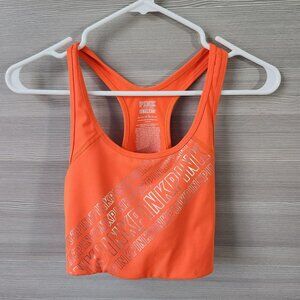 Pink by Victoria's Secret VS Ultimate Orange Gold Logo Sports Bra Women's Size L